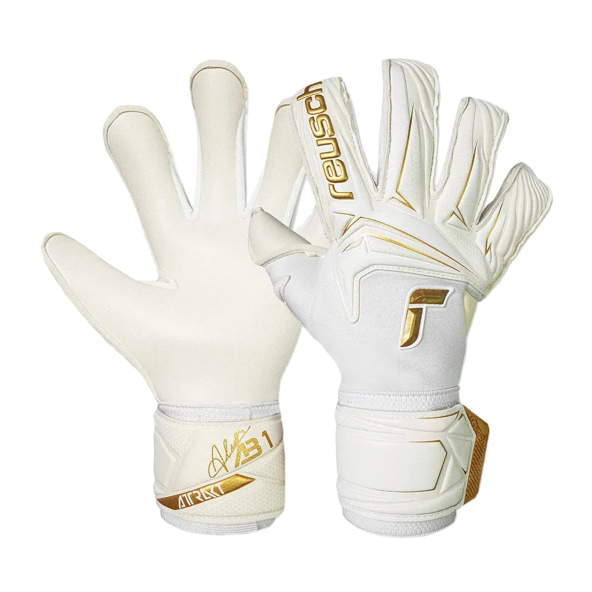 Reusch Attrakt AB1 Duo Goalkeeper Gloves (White/Gold)