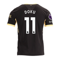 Puma Mens Manchester City Jérémy Doku Away Jersey w/ EPL + No Room For Racism Patches 26/27 (Black/Yellow)
