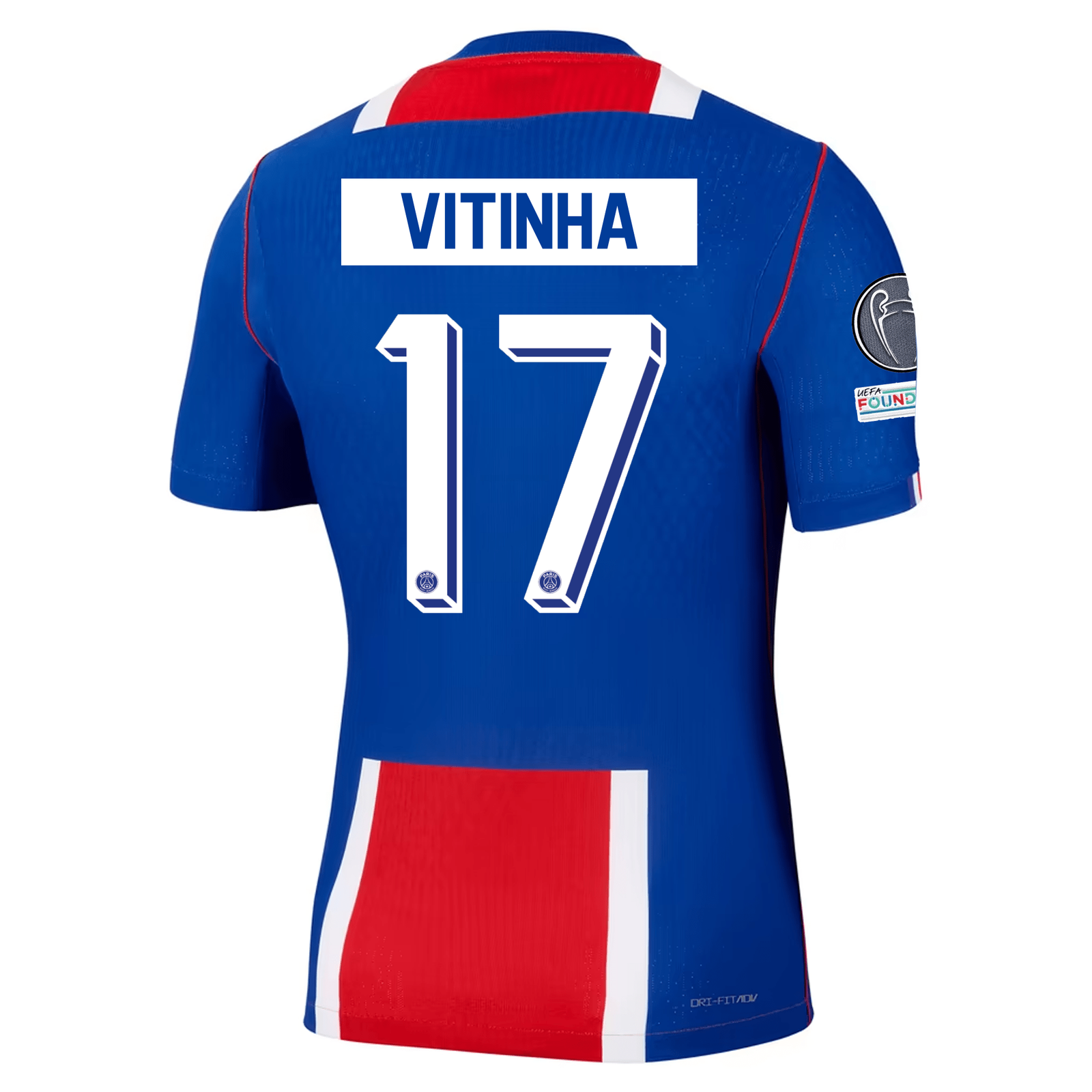 Nike Paris Saint-Germain Match Authentic Vitinha Home Jersey w/ Champions League Patches 26/27 (Old Royal/White/Red)