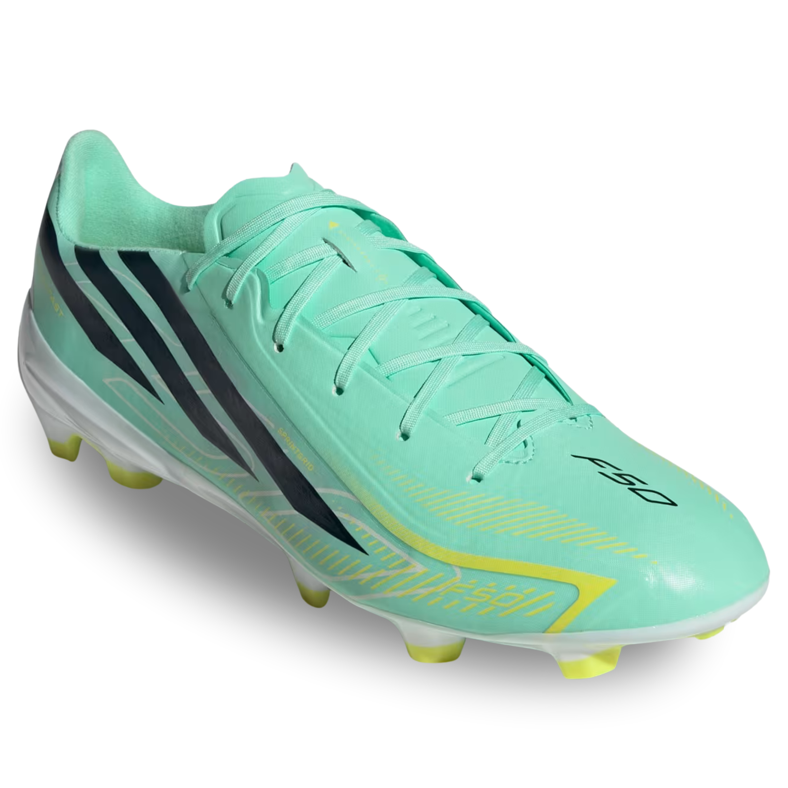 adidas F50 Hyperfast League FG Soccer Cleats (Aqua/Lemon)