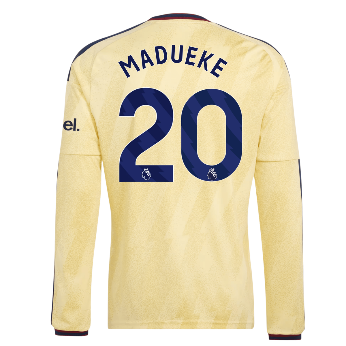 adidas Mens Arsenal Noni Madueke Long Sleeve Third Jersey w/ EPL + No Room For Racism Patches 26/27 (Yellow)