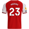adidas Mens Arsenal Mikel Merino Home Jersey w/ EPL + No Room For Racism Patches 26/27 (Red)