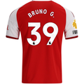 adidas Mens Arsenal Bruno Guimarães Home Jersey w/ EPL + No Room For Racism Patches 26/27 (Red)