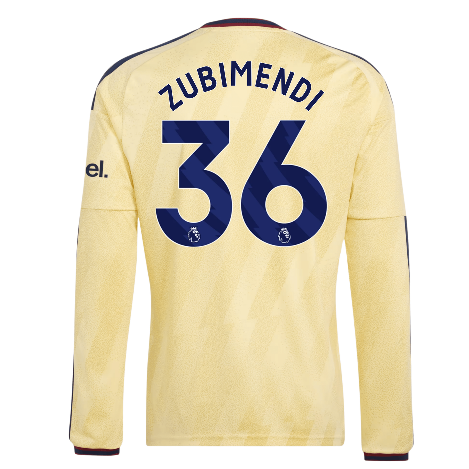 adidas Mens Arsenal Martín Zubimendi Long Sleeve Third Jersey w/ EPL + No Room For Racism Patches 26/27 (Yellow)