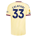 adidas Mens Arsenal Riccardo Calafiori Authentic Third Jersey w/ EPL + No Room For Racism 26/27 (Yellow)