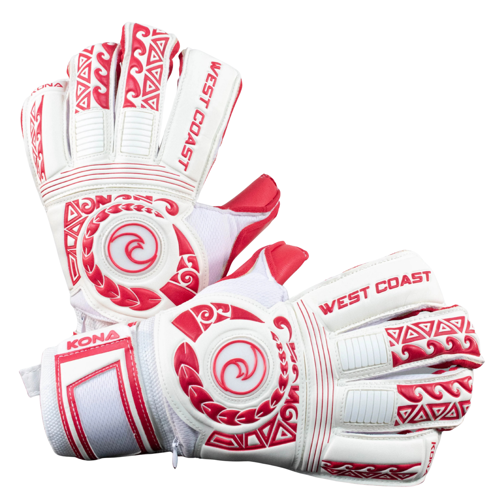 West Coast Kona Crimson Goalkeeper Gloves (White/Red)
