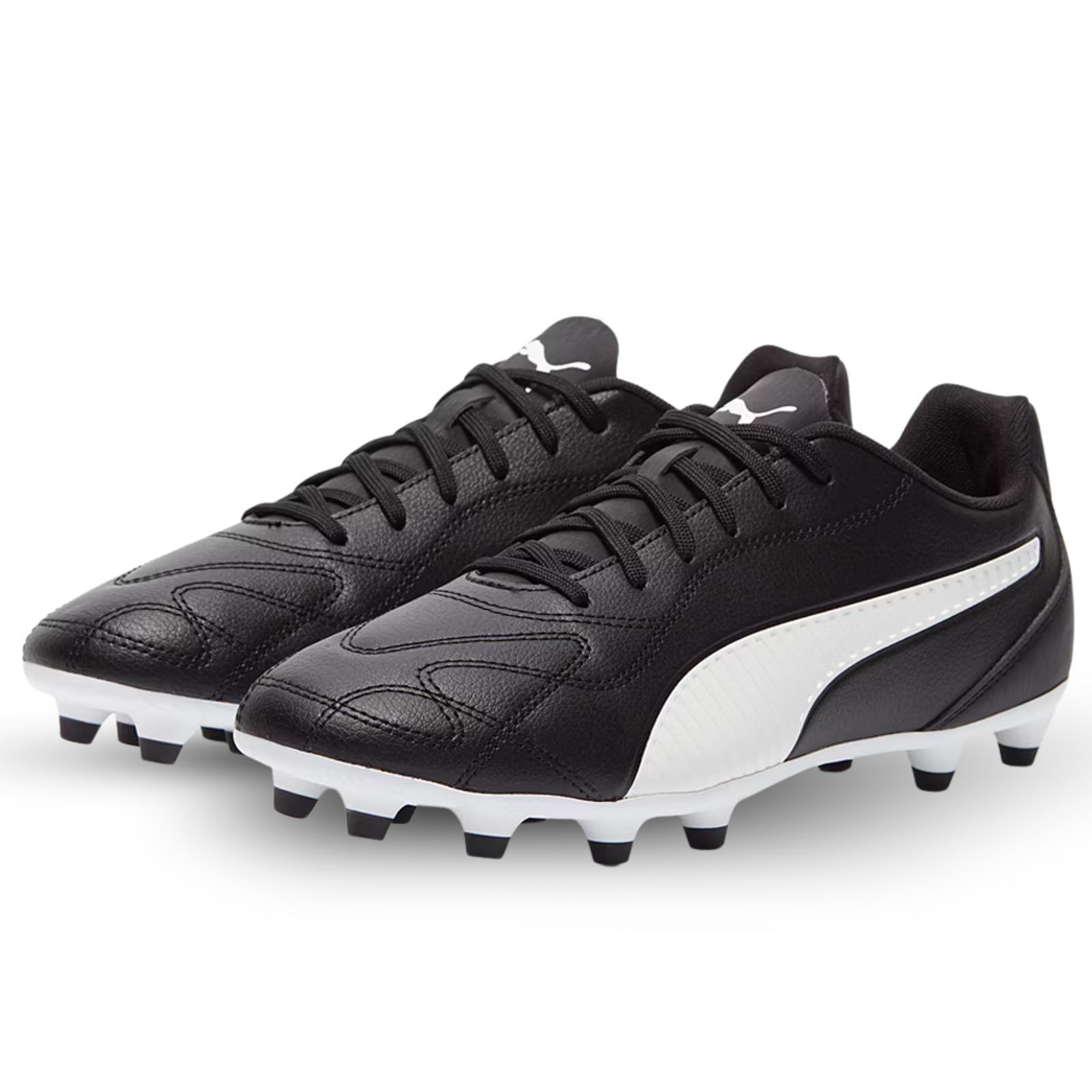 Puma Monarch II FG/AG Soccer Cleats (Puma Black/White)