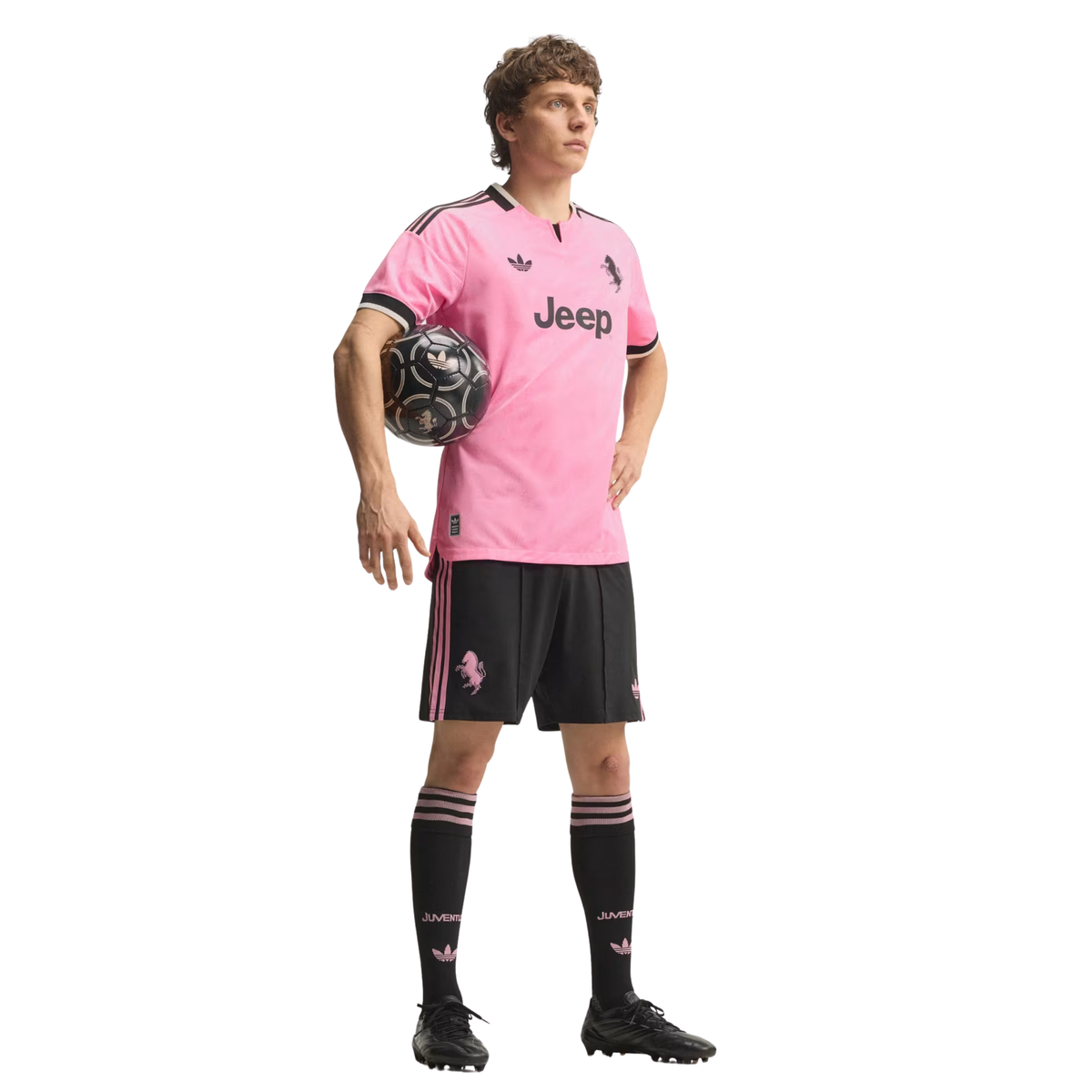 adidas Mens Juventus Authentic Away Jersey 26/27 (Pink/Black)