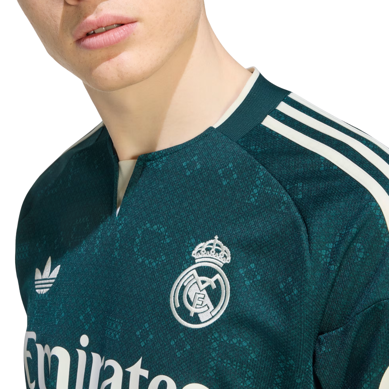 adidas Mens Real Madrid Long Sleeve Away Jersey 26/27 (Green)