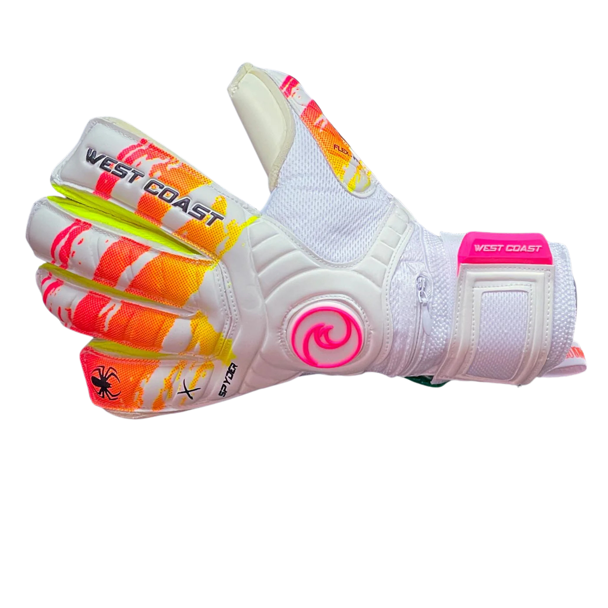 West Coast Spyder X Sunset Goalkeeper Gloves (White/Pink)
