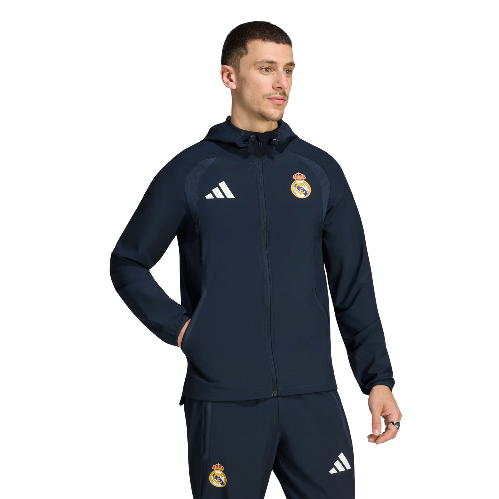 adidas Real Madrid Tiro Travel Full-Zip Windbreaker Jacket 26/27 (Navy)