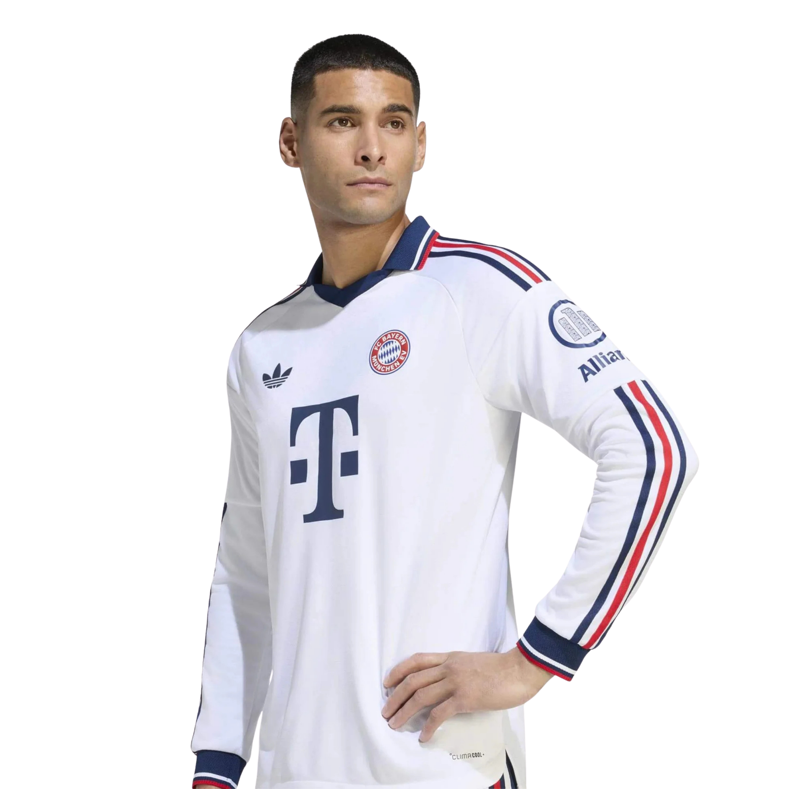 adidas Mens Bayern Munich Long Sleeve Authentic Away Jersey 26/27 (White)