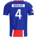 Nike Mens Paris Saint-Germain Lucas Beraldo Home Jersey w/ Champions League Patches 26/27 (Blue/White/Red)