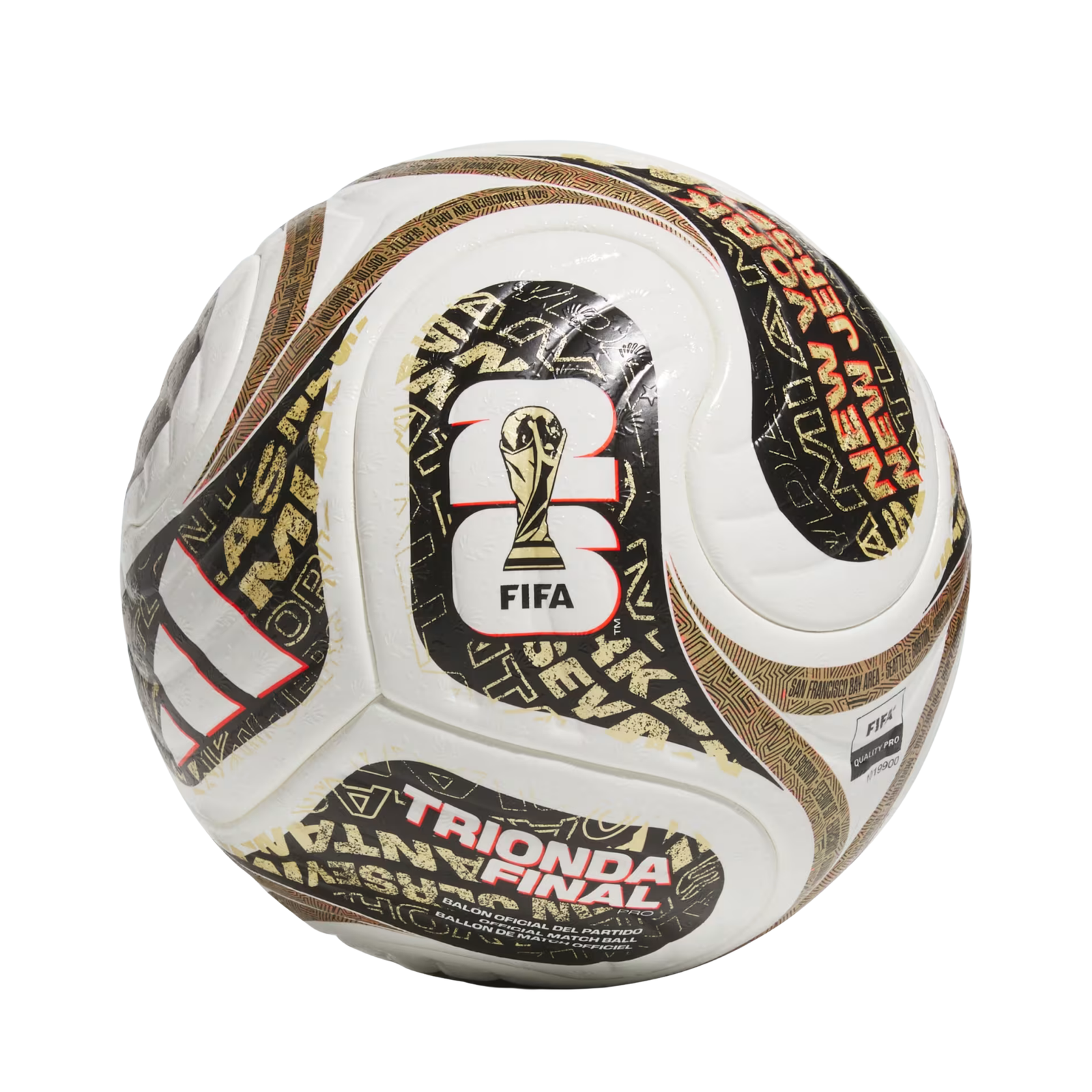 adidas FIFA World Cup 2026 Trionda Finals Pro Official Match Ball (White/Gold/Black)