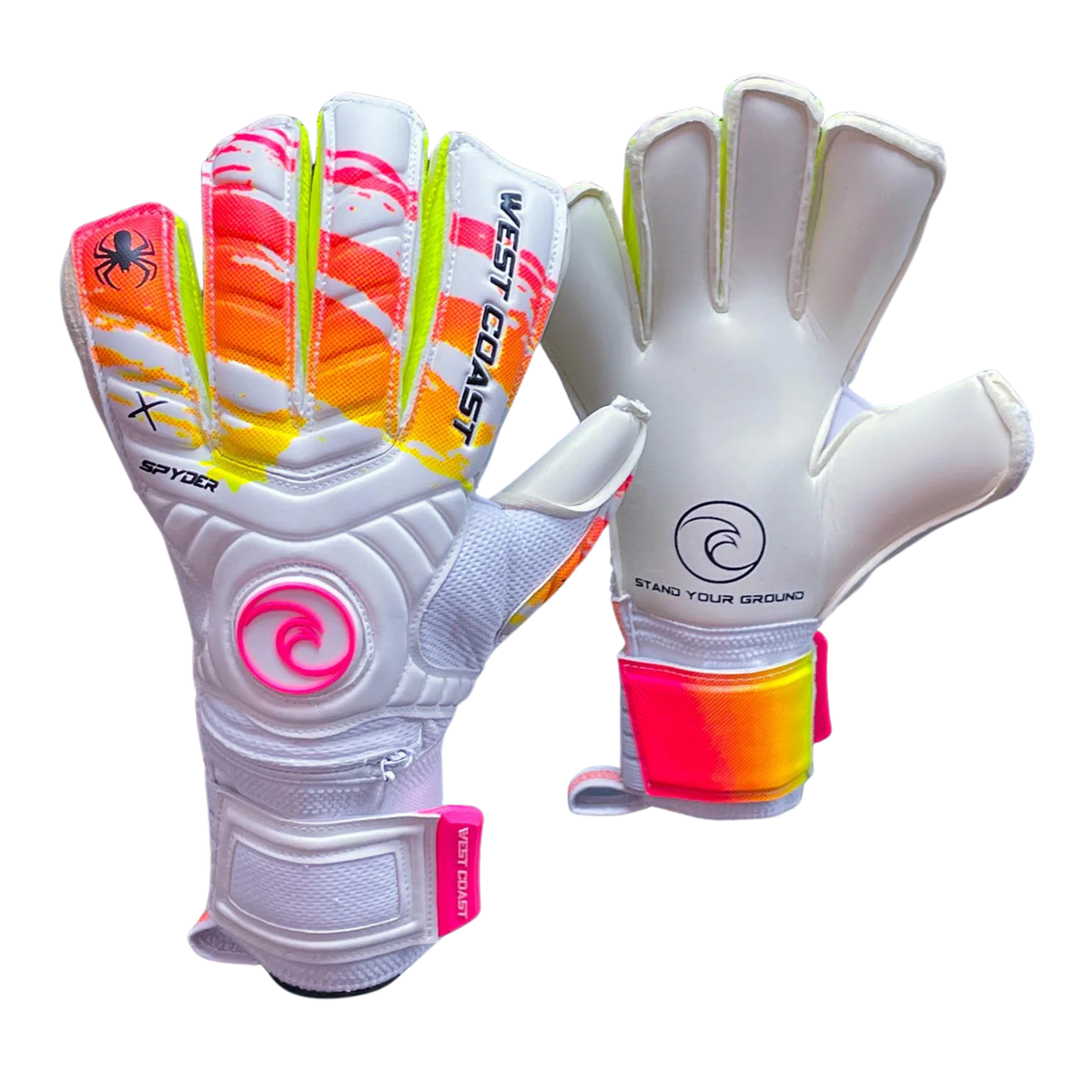 West Coast Spyder X Sunset Goalkeeper Gloves (White/Pink)