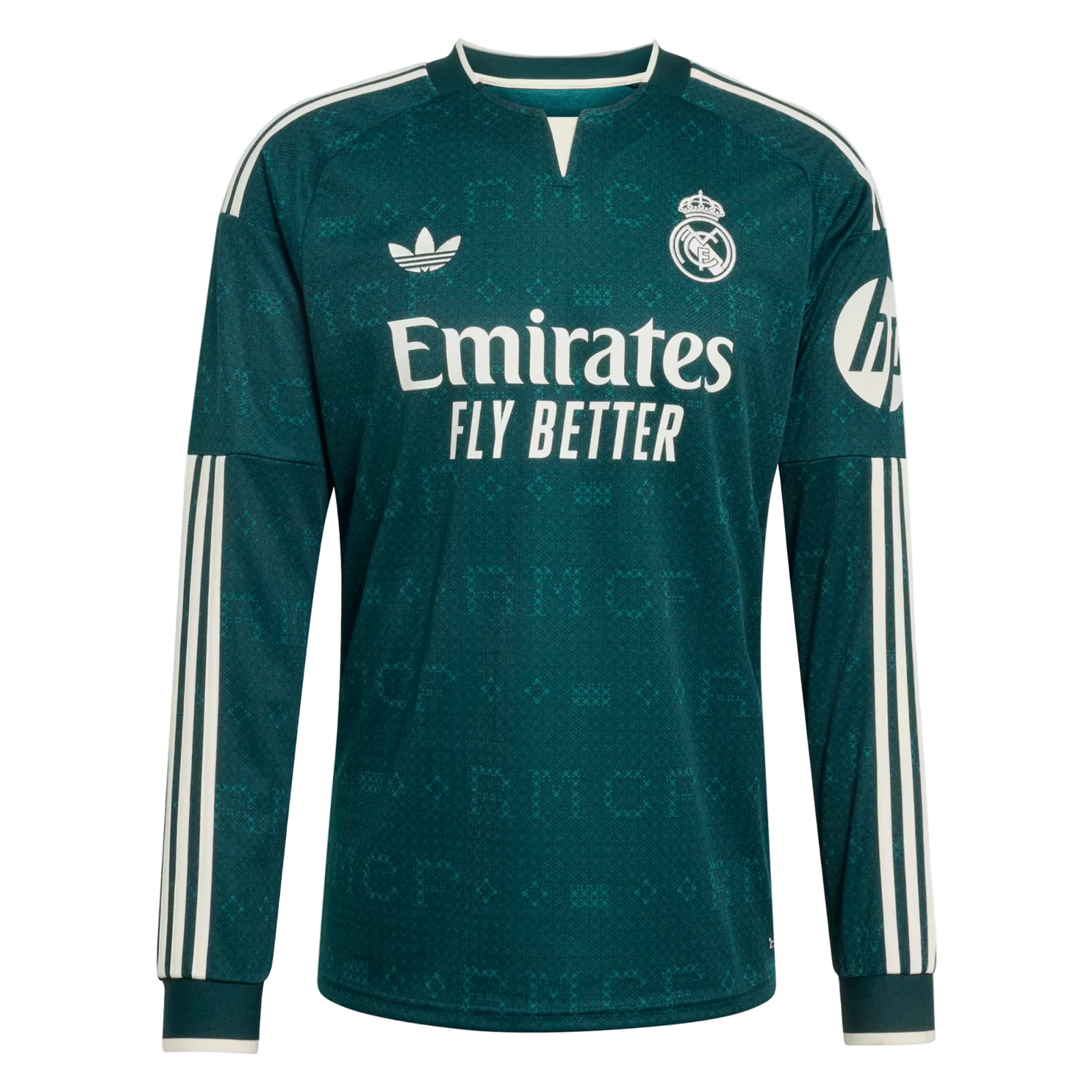 adidas Mens Real Madrid Long Sleeve Away Jersey 26/27 (Green)