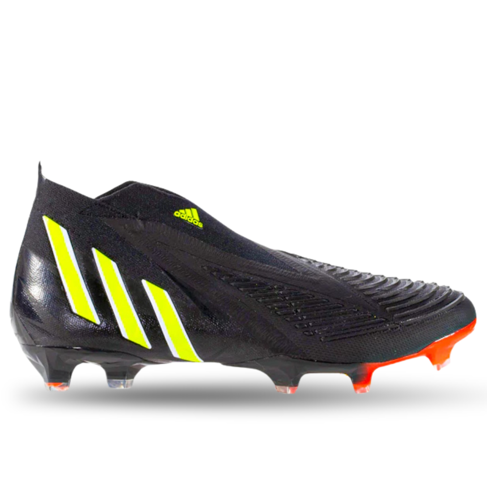 adidas Predator Edge+ Firm Ground Soccer Cleats (Core Black/Team Solar Yellow)