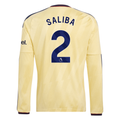 adidas Mens Arsenal William Saliba Long Sleeve Third Jersey w/ EPL + No Room For Racism Patches 26/27 (Yellow)