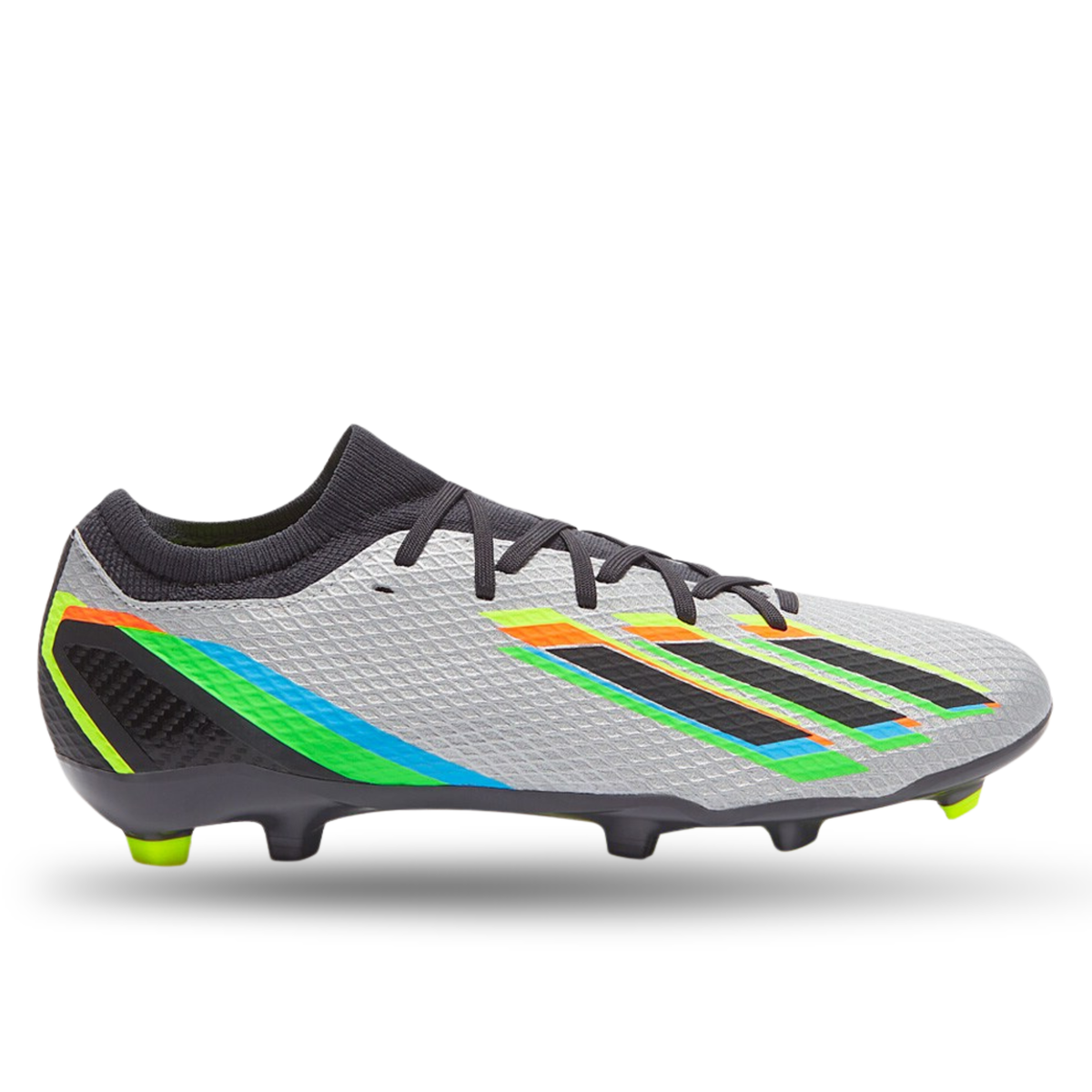 adidas X Speedportal.3 Firm Ground Soccer Cleats (Silver Metallic/Core Black/Solar Yellow)