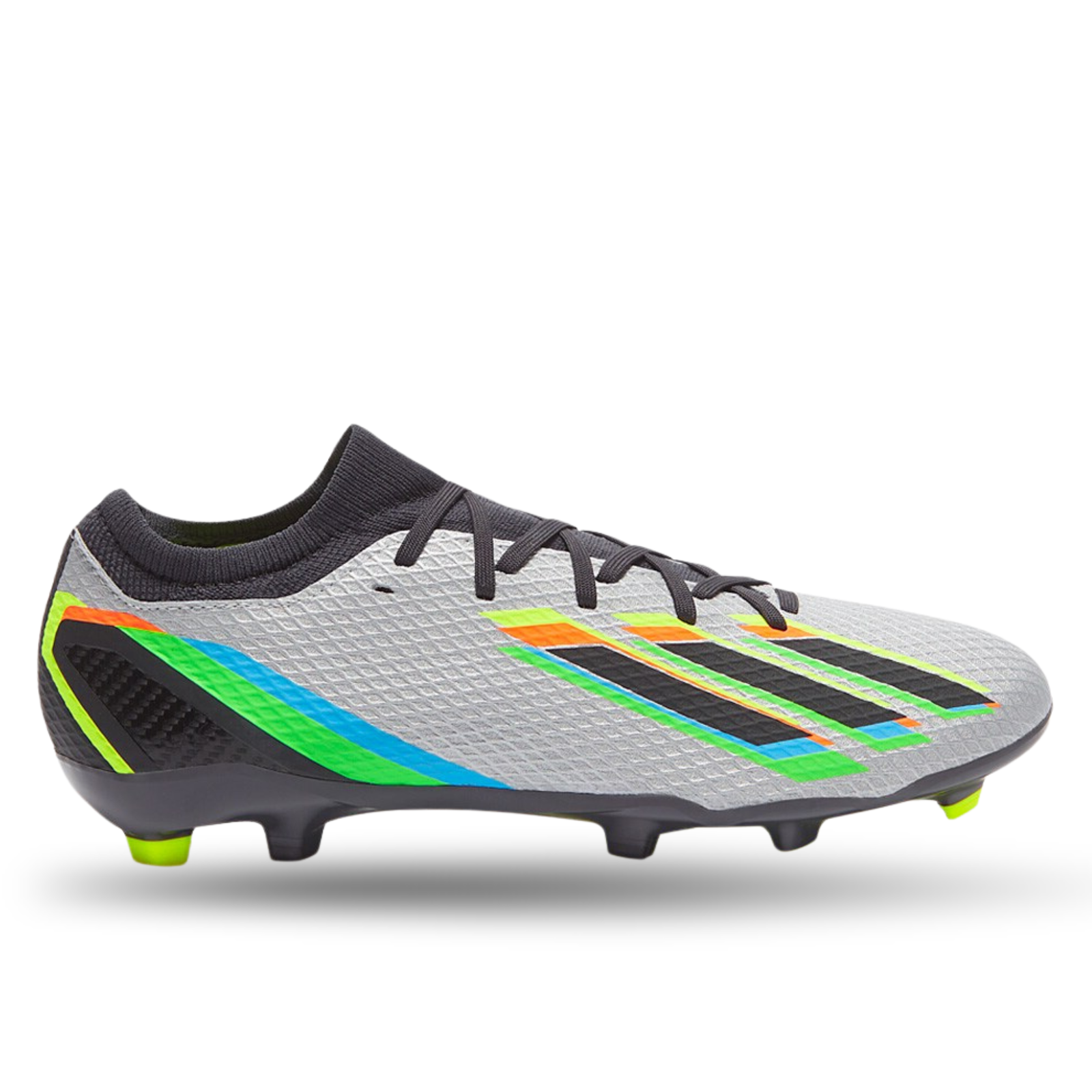 adidas X Speedportal.3 Firm Ground Soccer Cleats (Silver Metallic/Core Black/Solar Yellow)