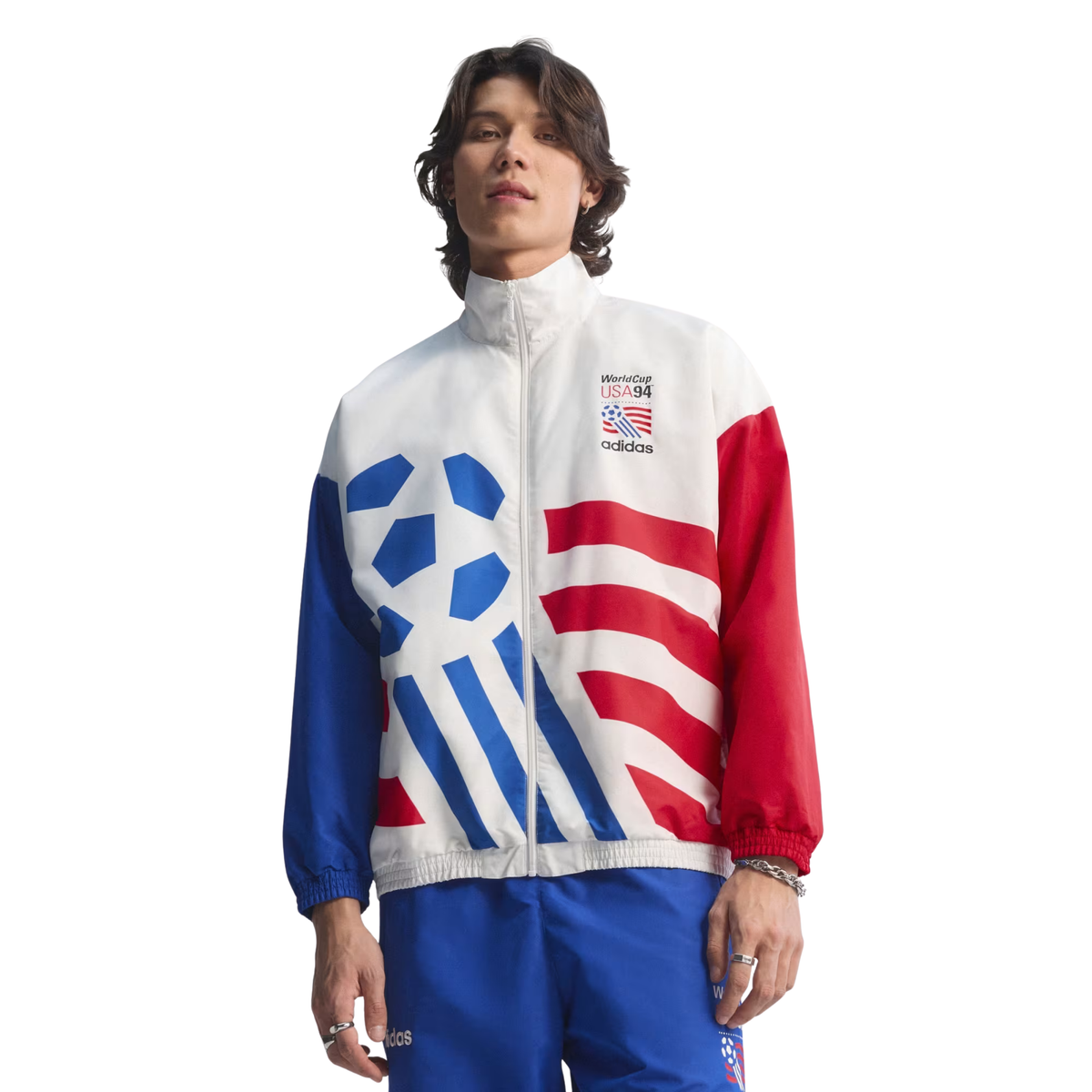 adidas USA 94 Graphic Woven Track Top Jacket (White)