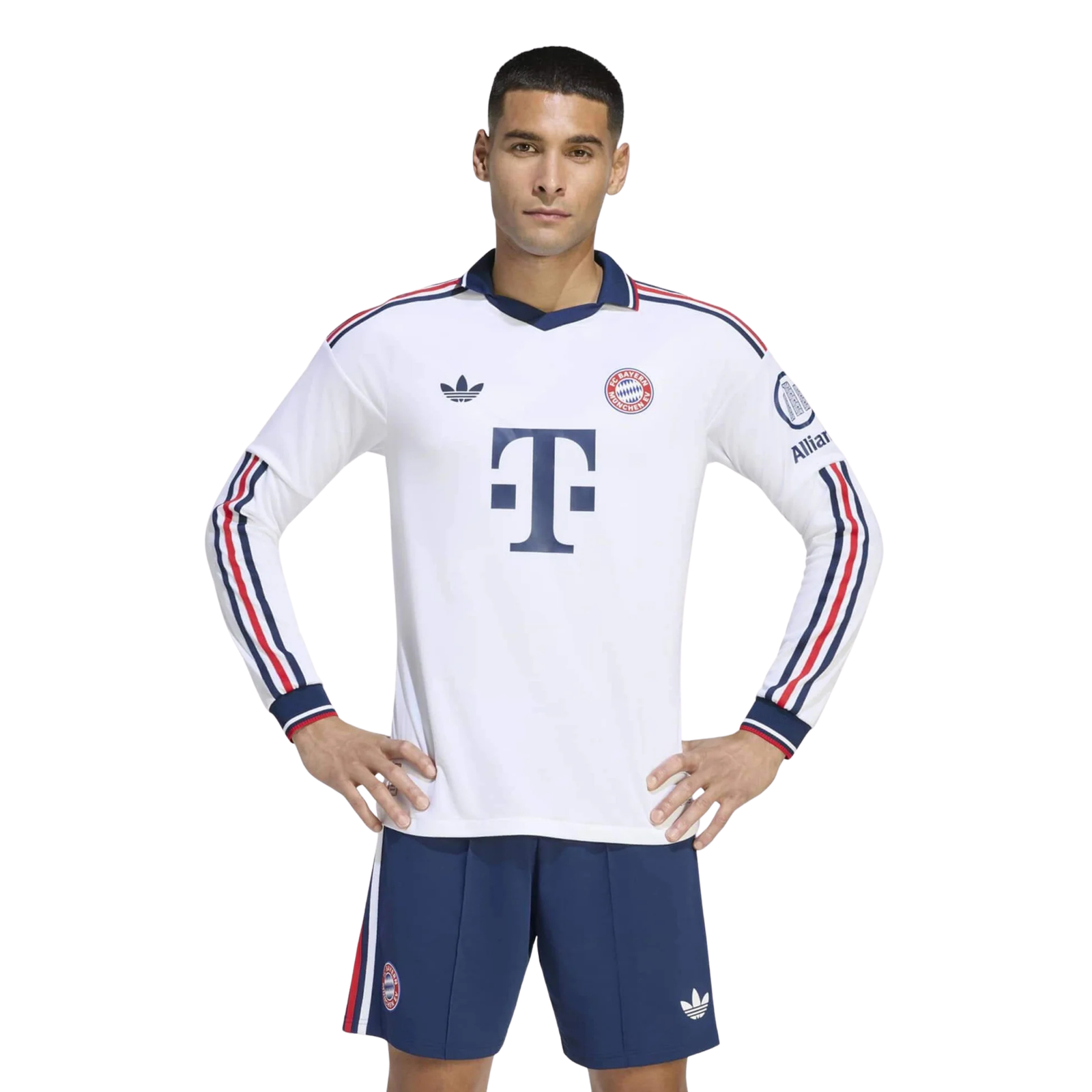 adidas Mens Bayern Munich Long Sleeve Authentic Away Jersey 26/27 (White)