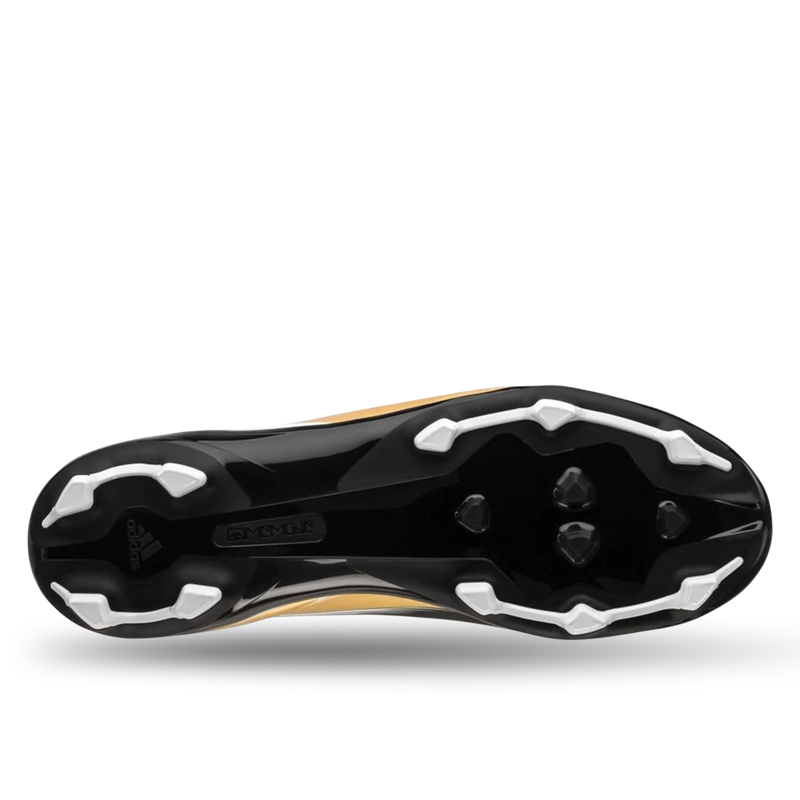 adidas Gamemode Firm Ground Soccer Cleats (Cloud White/Gold Metallic)