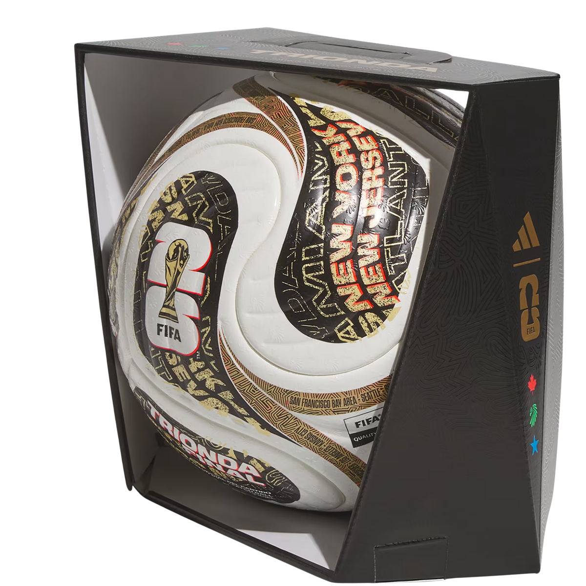adidas FIFA World Cup 2026 Trionda Finals Pro Official Match Ball (White/Gold/Black)