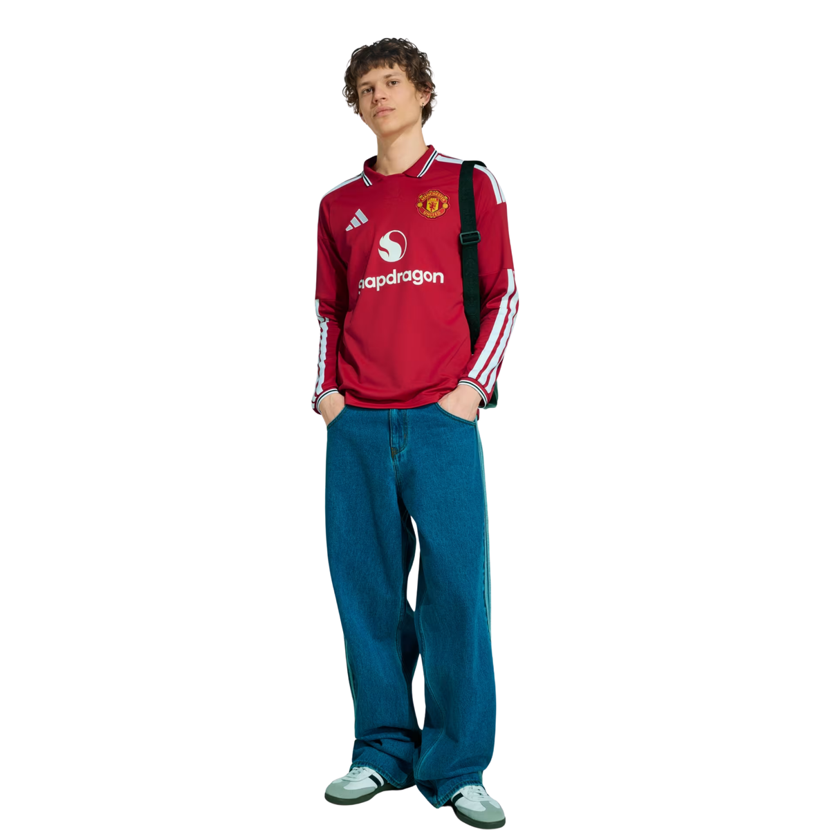 adidas Mens Manchester United Long Sleeve Home Jersey 26/27 (Red)