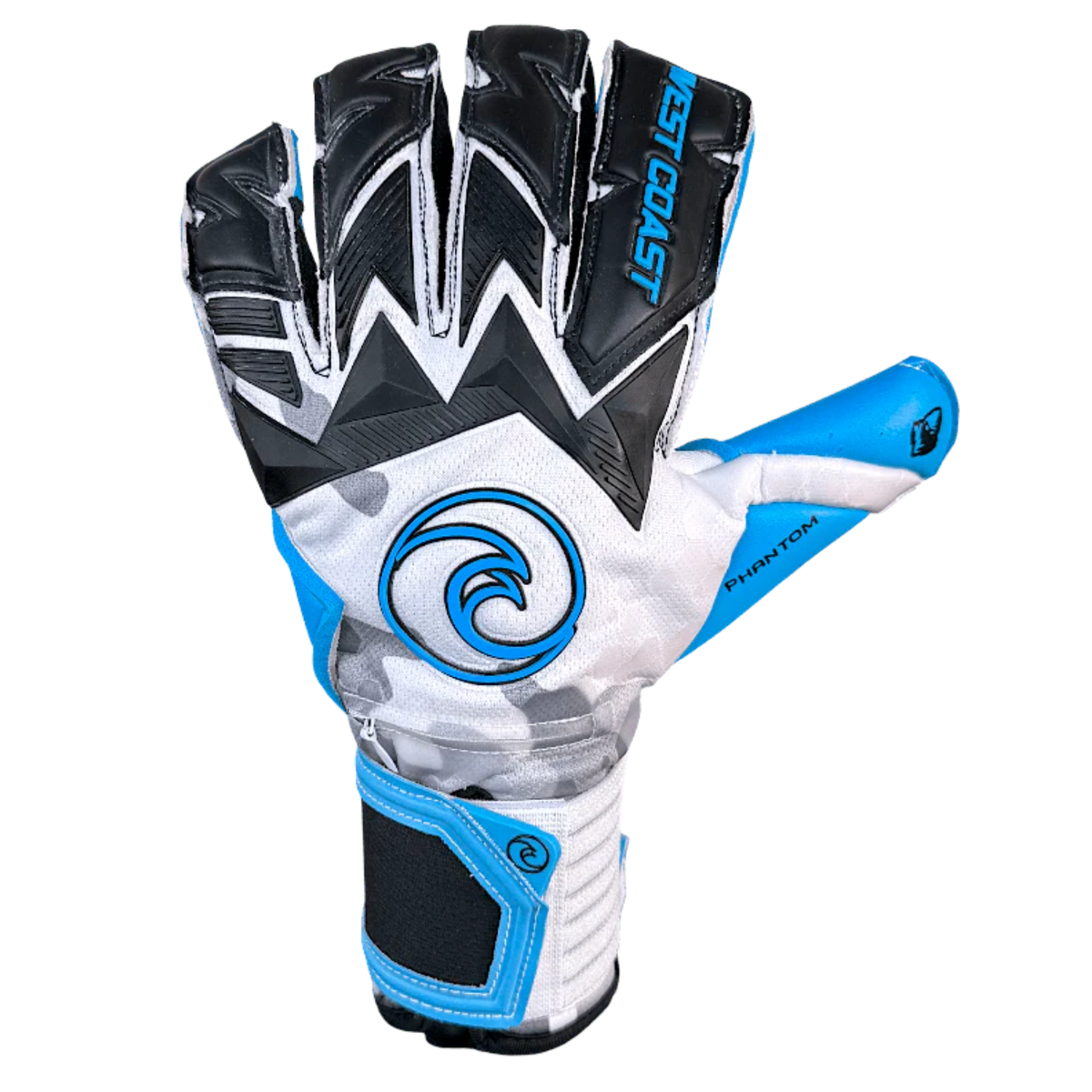 West Coast Phantom Cascade Goalkeeper Gloves (Black/Blue/White)