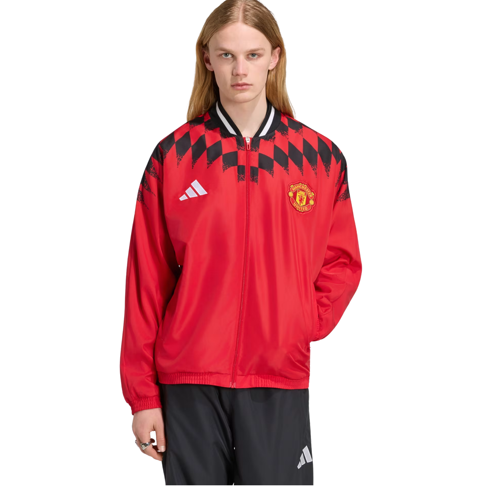 adidas Mens Manchester United Stadium Track Top 26/27 (Red/Black)