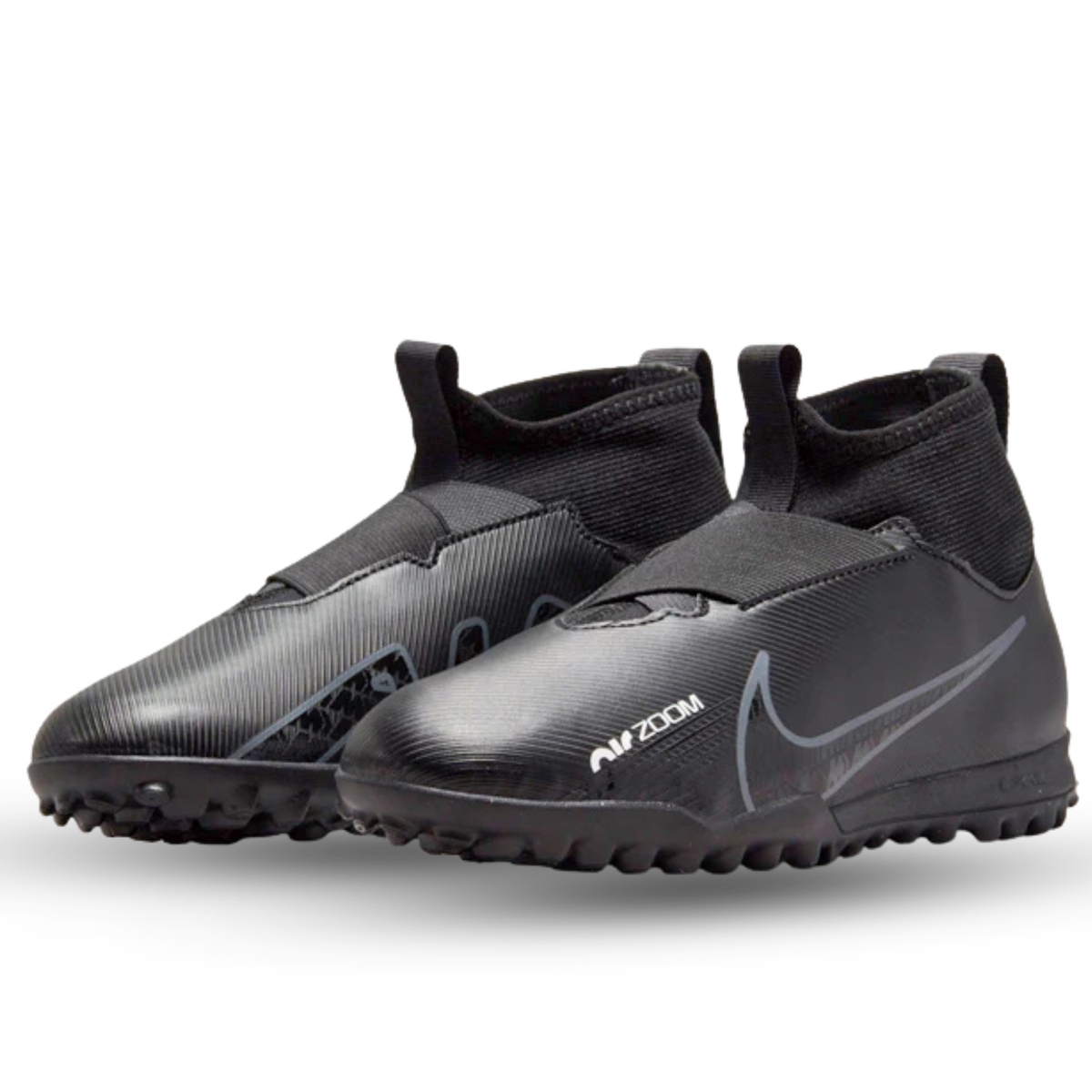Nike Youth Jr. Zoom Superfly 9 Academy Turf Soccer Shoes (Black/Smoke Grey)