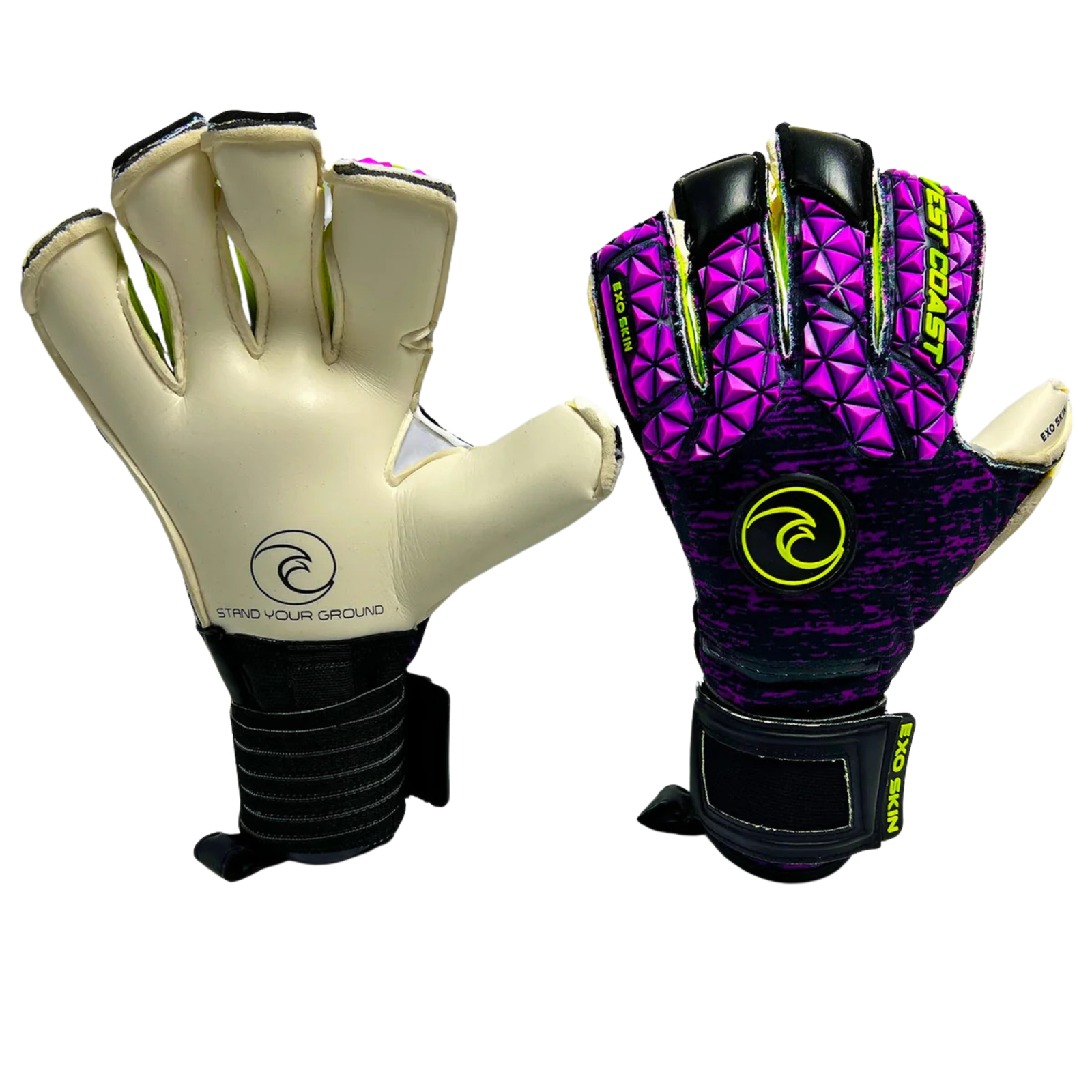 West Coast Quantum EXO Glitch Goalkeeper Gloves (Purple/Black)