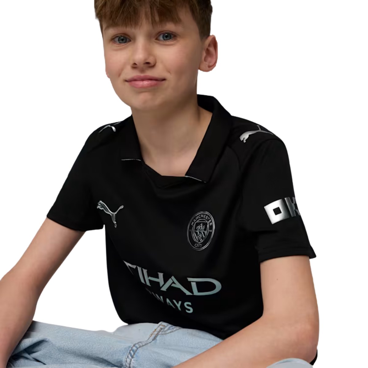 PUMA Youth Manchester City 25/26 Away Jersey (Black)