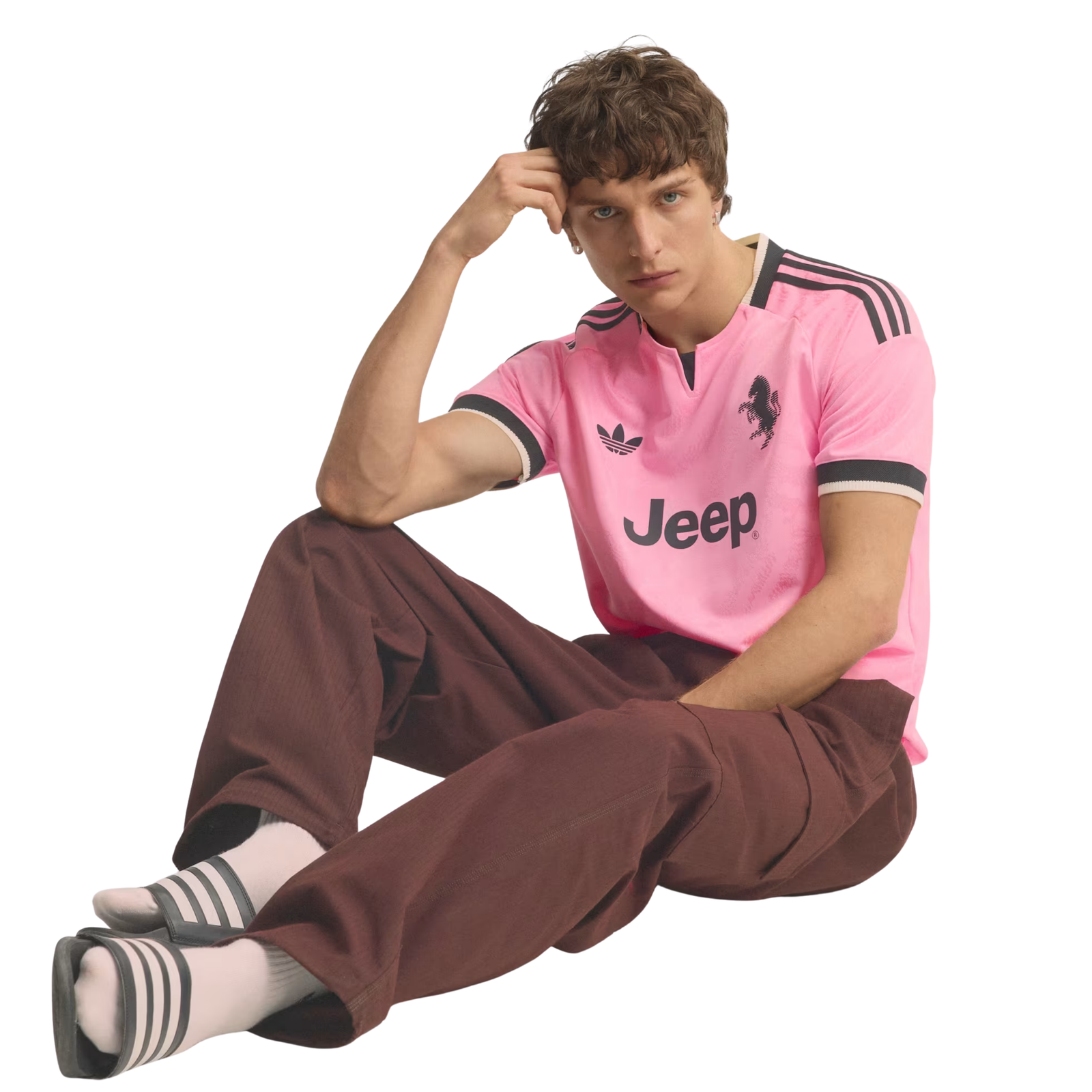 adidas Mens Juventus Authentic Away Jersey 26/27 (Pink/Black)