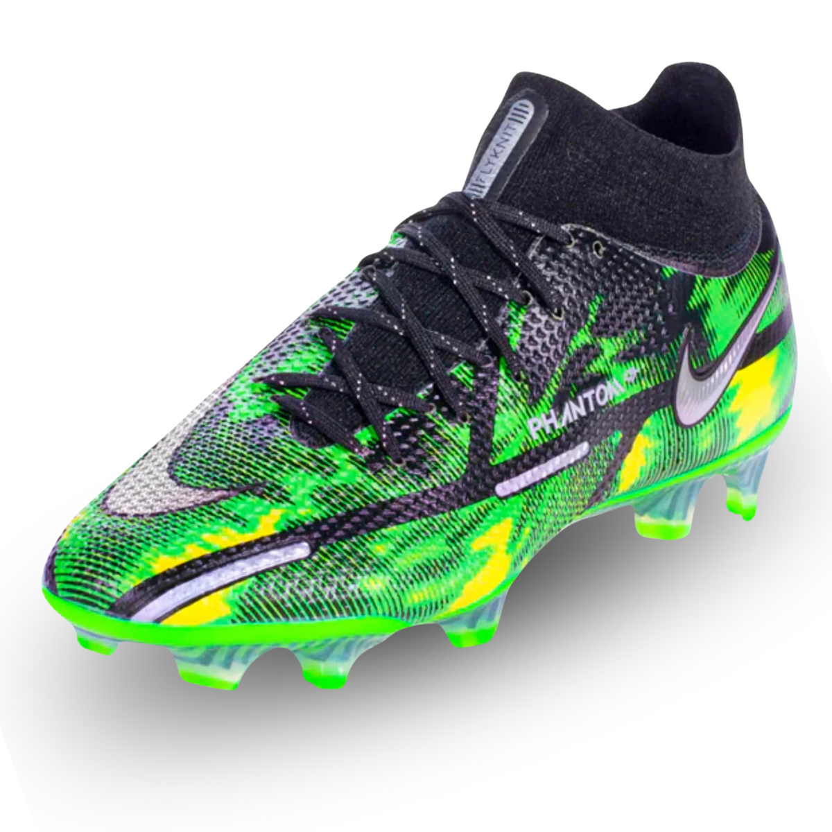 Nike Phantom GT2 Elite DF Shockwave Firm Ground Soccer Cleats (Black/Metallic Platinum)
