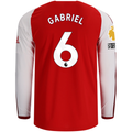 adidas Mens Arsenal Authentic Gabriel Magalhães Long Sleeve Home Jersey w/ EPL + No Room for Racism Patches 26/27 (Better Scarlet)