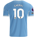 Puma Mens Manchester City Rayan Cherki Home Jersey EPL + No Room For Racism Patches 26/27 (Team Light Blue/Icey Blue)