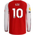 adidas Mens Arsenal Authentic Eberechi Eze Long Sleeve Home Jersey w/ EPL + No Room for Racism Patches 26/27 (Better Scarlet)