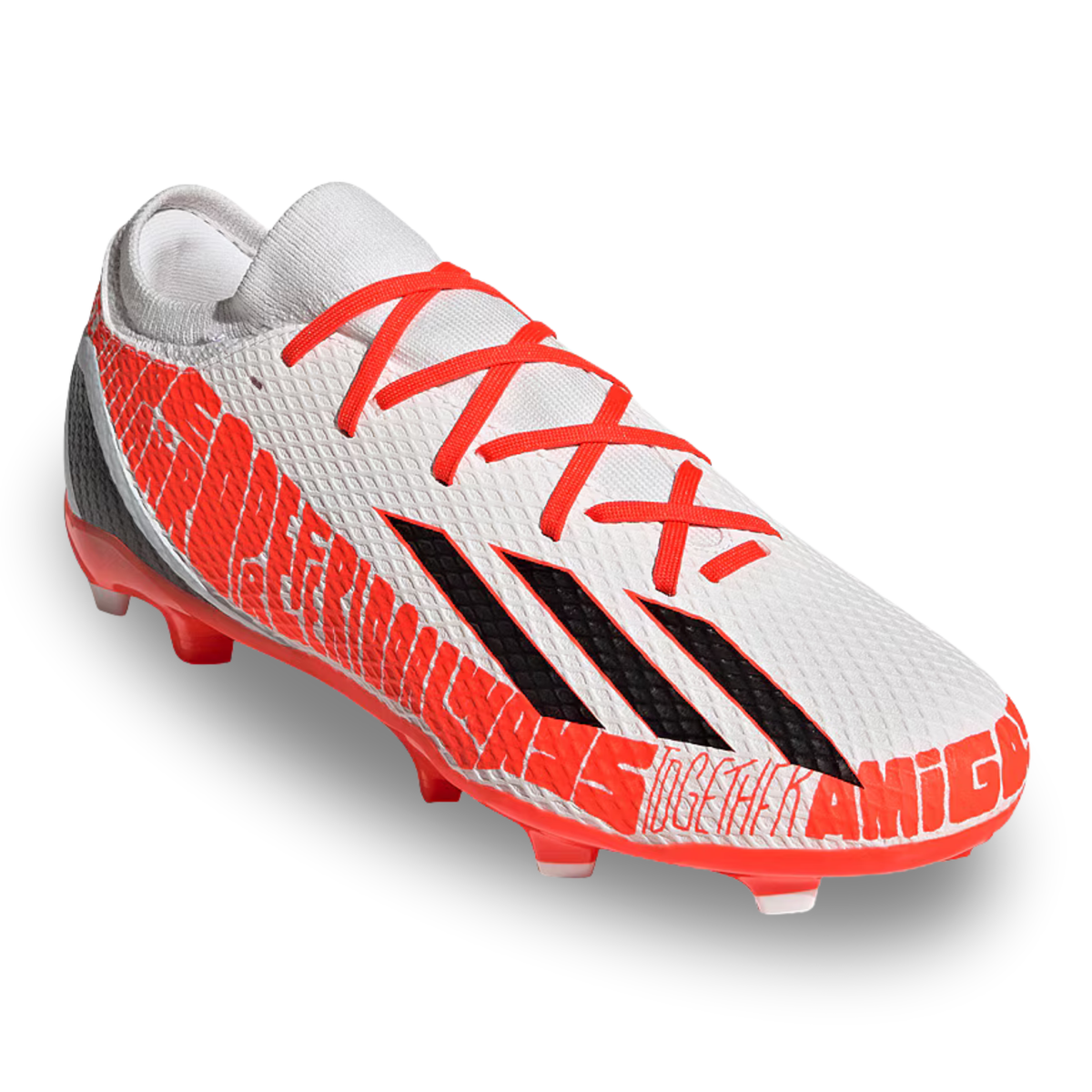 adidas X Speedportal Messi.3 Firm Ground Soccer Cleats (Core White/Solar Red)