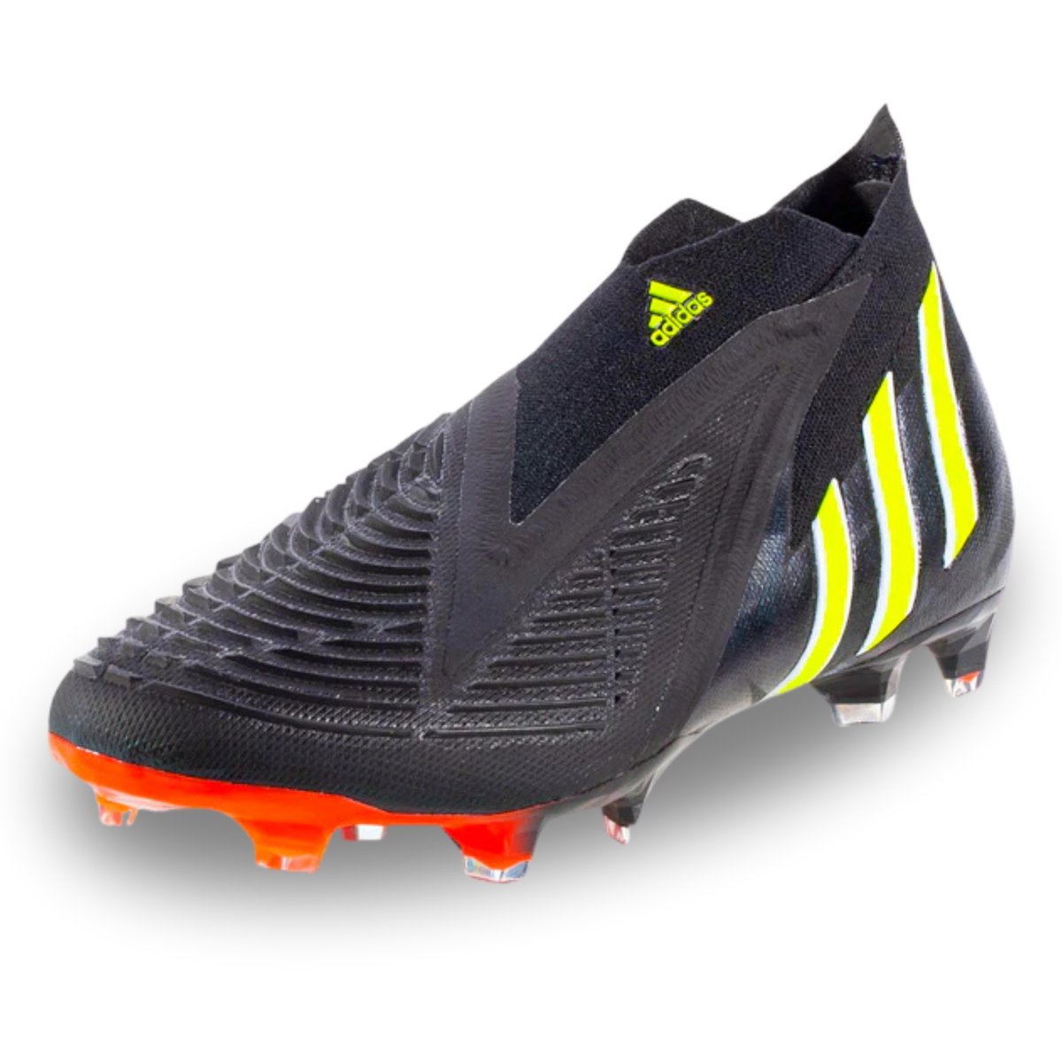 adidas Predator Edge+ Firm Ground Soccer Cleats (Core Black/Team Solar Yellow)