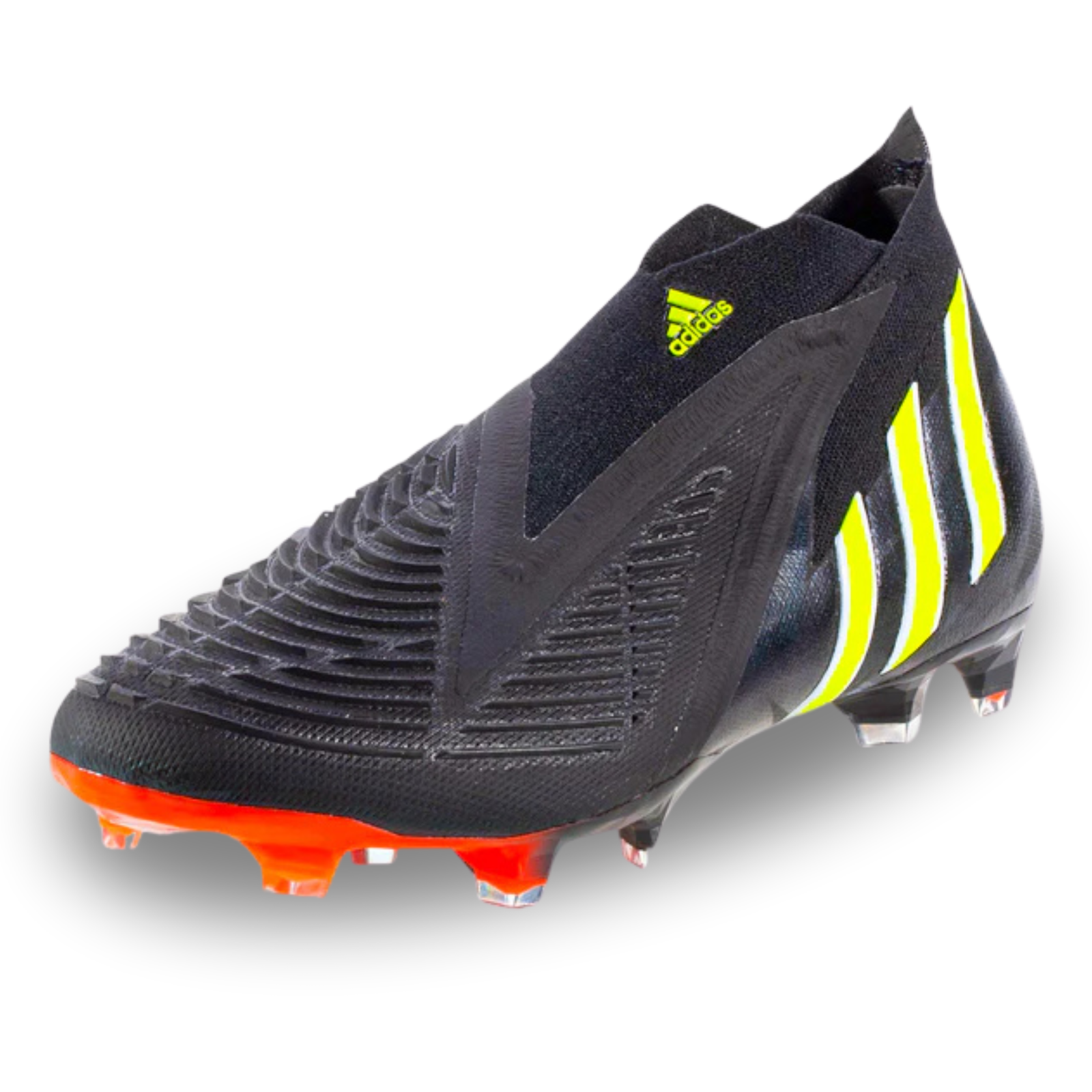 adidas Predator Edge+ Firm Ground Soccer Cleats (Core Black/Team Solar Yellow)