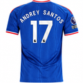 adidas Mens Manchester United Andrey Santos Away Jersey w/ EPL + No Room For Racism Patches 26/27 (Blue)