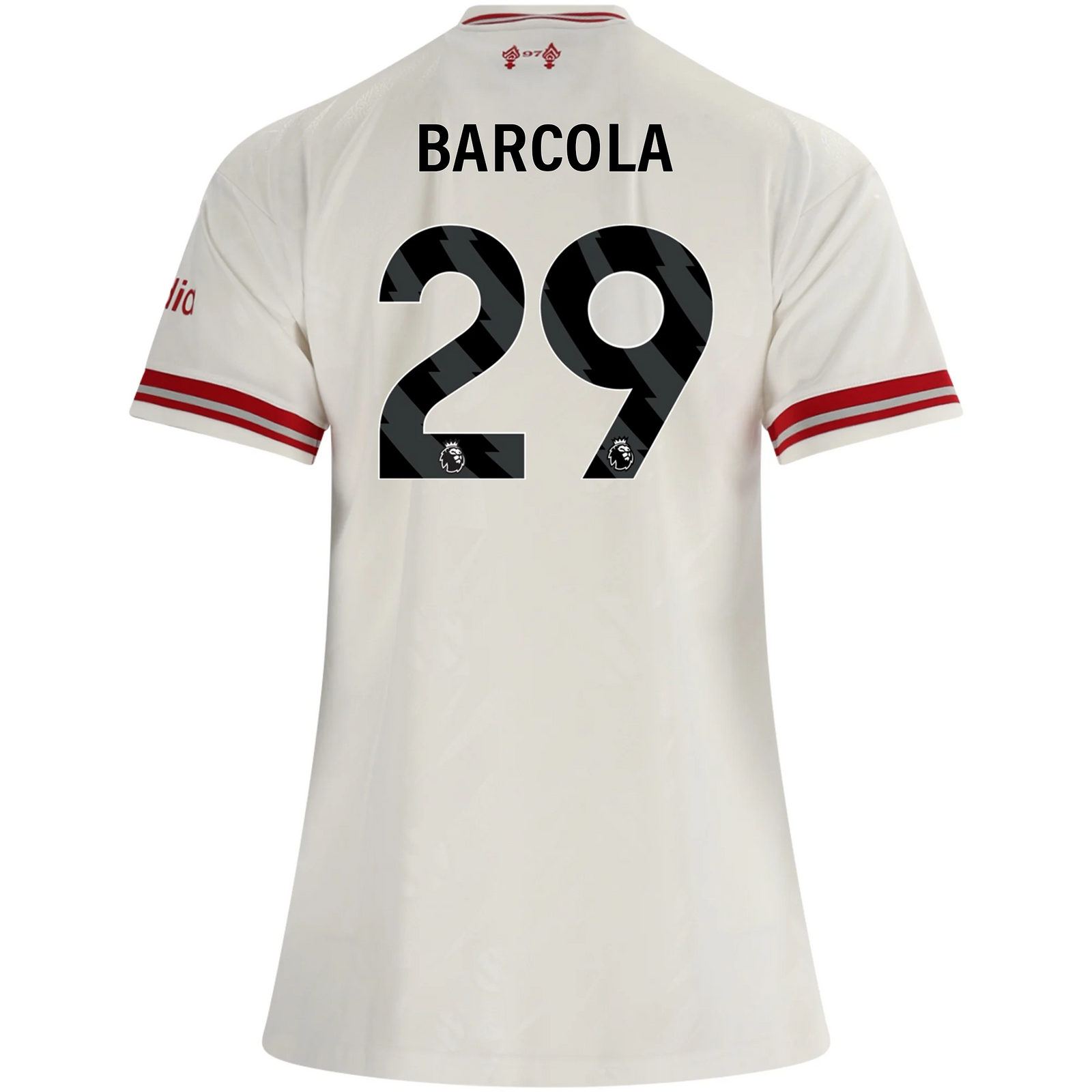 adidas Women’s Liverpool Bradley Barcola Away Jersey 26/27 (White/Red)