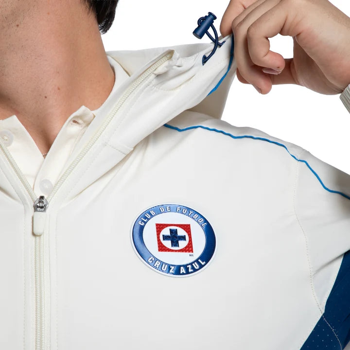 Pirma Men's Cruz Azul Windbreaker Jacket (White/Blue)