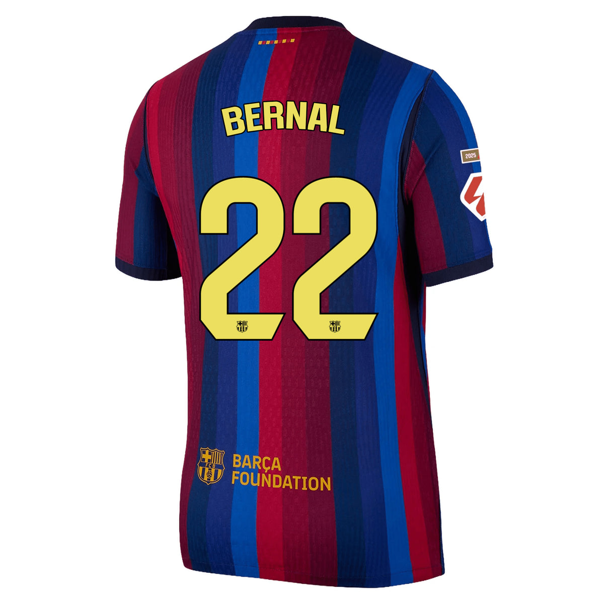 Nike Mens FC Barcelona Match Authentic Marc Bernal Home Jersey w/ La Liga Patches 26/27 (Deep Garnet/Void Blue)