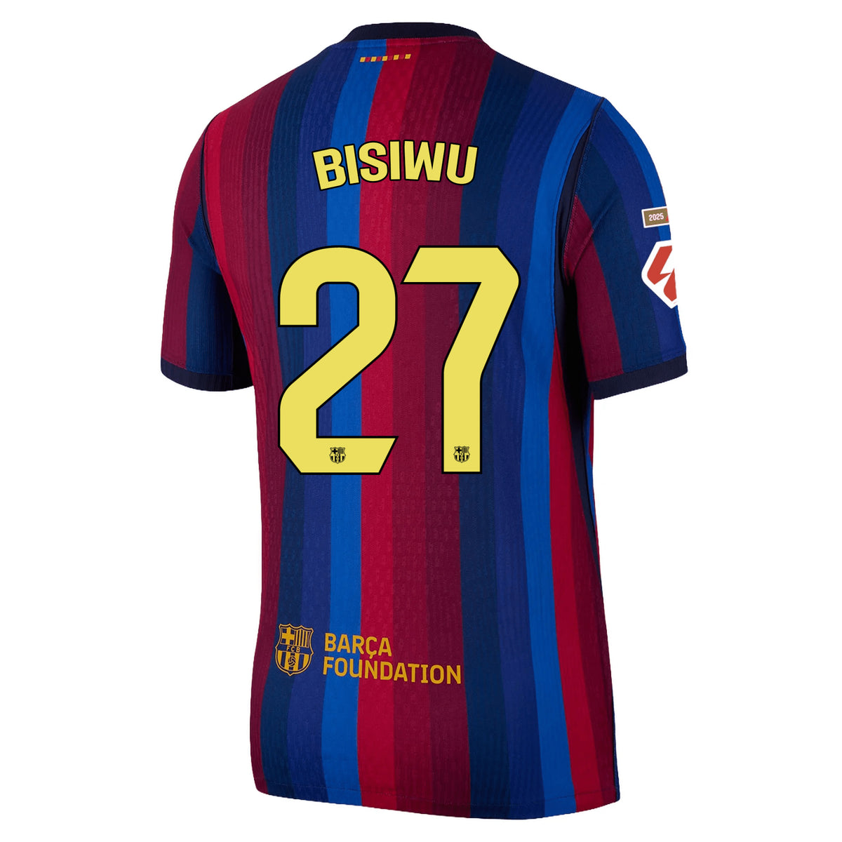 Nike Mens FC Barcelona Match Authentic Jesse Bisiwu Home Jersey w/ La Liga Patches 26/27 (Deep Garnet/Void Blue)