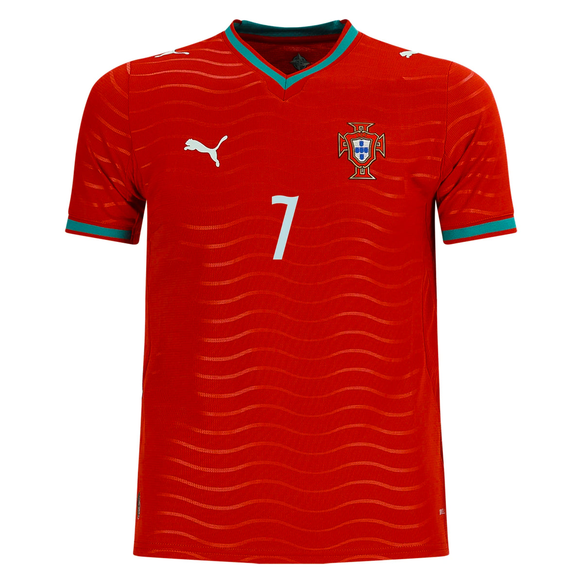 PUMA Youth Cristiano Ronaldo Portugal World Cup Home Jersey 2026 (Club Red/Green Lagoon)