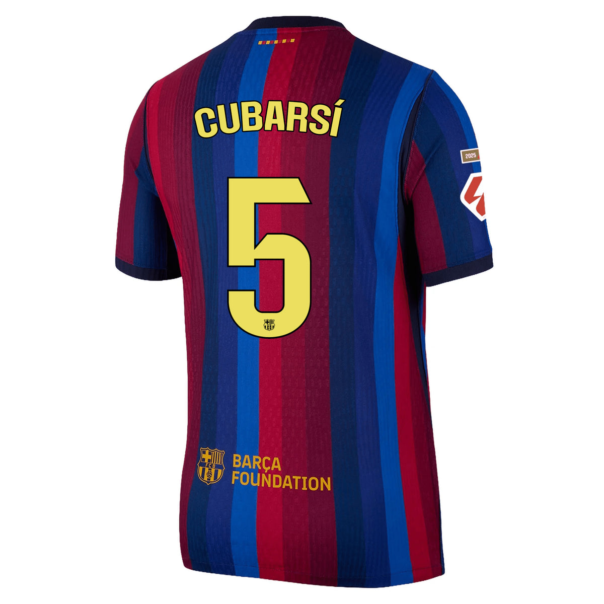 Nike Mens FC Barcelona Match Authentic Pau Cubarsí Home Jersey w/ La Liga Patches 26/27 (Deep Garnet/Void Blue)