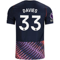 Nike Mens Tottenham Hotspur Ben Davies Away Jersey w/ EPL + No Room For Racism Patches 26/27 (Obsidan/White)